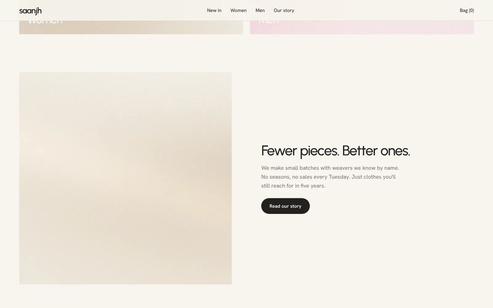 Fashion label website, screens 3